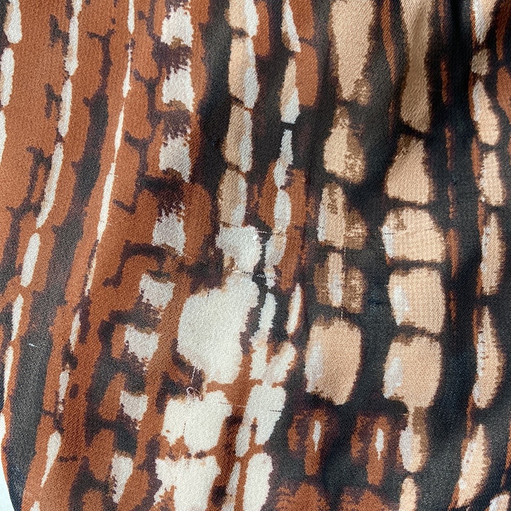 Sandra Darren Brown Black Neutral Print Dress stylish comfortable flattering - Picture 10 of 14